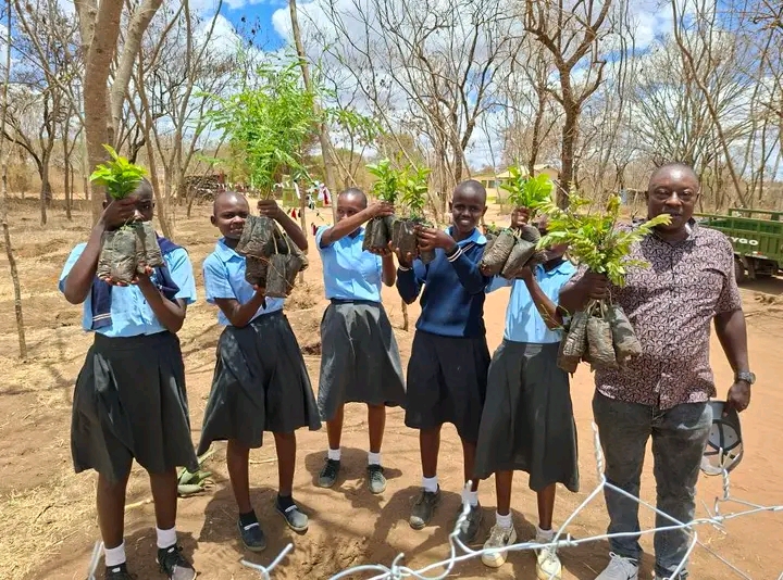 We donated trees at Nzambani primary school 